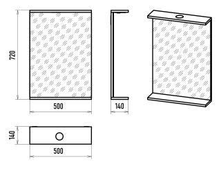 Зеркало с подсветкой Misty Енисей 50см белый